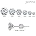 JADENOVA 925 Sterling Silver CZ Studs for Women Men (6 Pairs, 3-8mm)