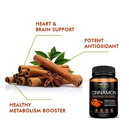 image for Potent Organics 100% Ceylon Cinnamon – Pure Extract 1200mg - 60 Easy