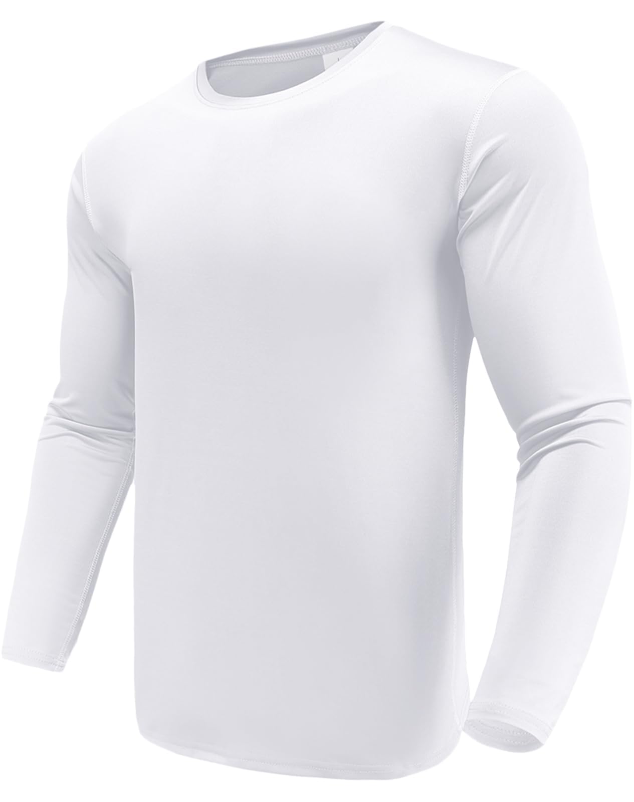 Photo 1 of 1 Pack Long Sleeve Tee Shirts for Men, Dry Fit Moisture Wicking Long Sleeve Shirts, Athletic Workout Shirts for Running White-3XL