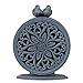 NIKKY HOME Vintage Table Clock, Shabby Chic Pewter Round Quartz Shelf Desk Clock with 2 Birds, 4.7
