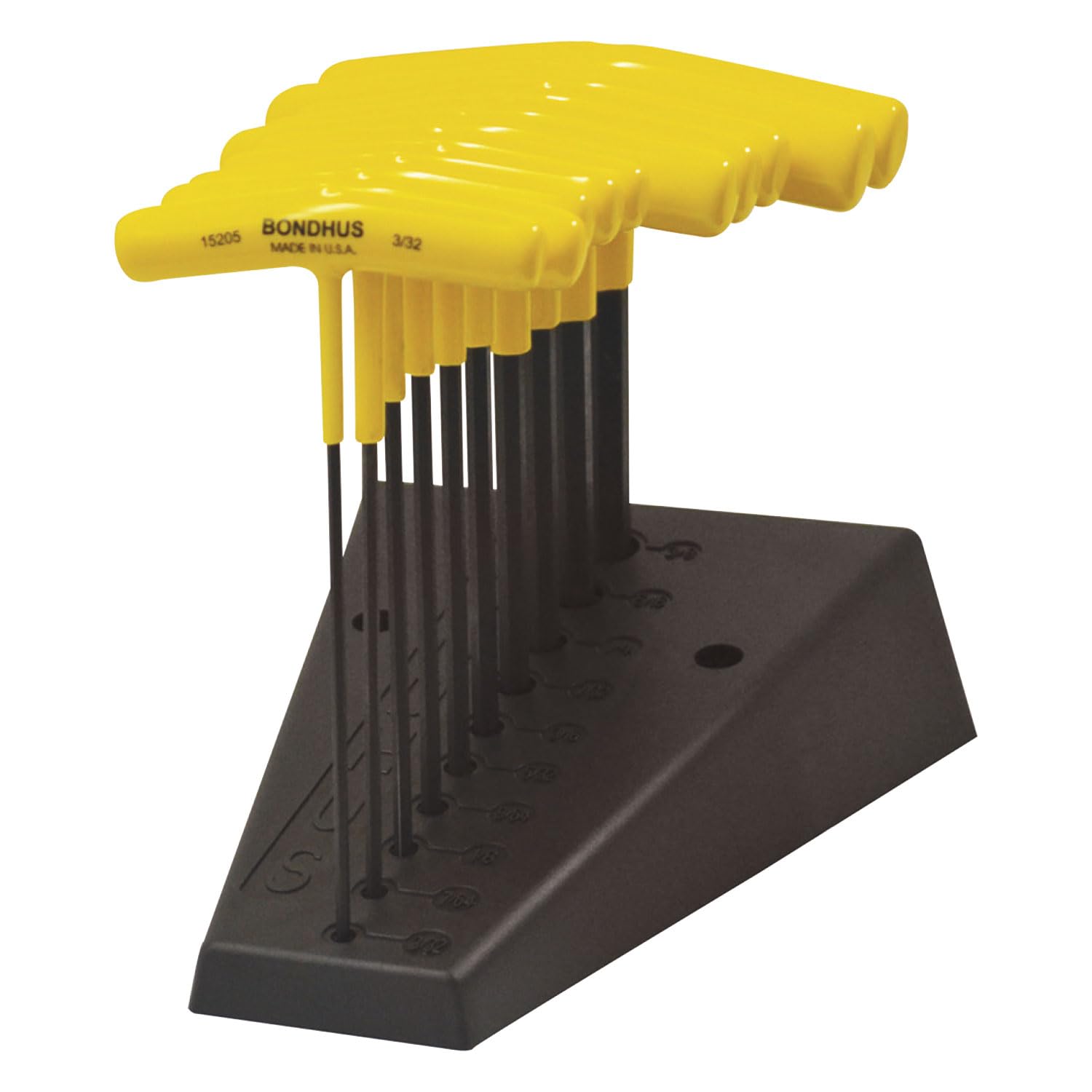 Bondhus, HTX10/S 10PC 3/32-3/8 6" T-Handle HEX Set + Stand, 15290