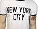 Retro Style New York City John Lennon T-shirt Ringer Distressed Print Mens, White, X-Large