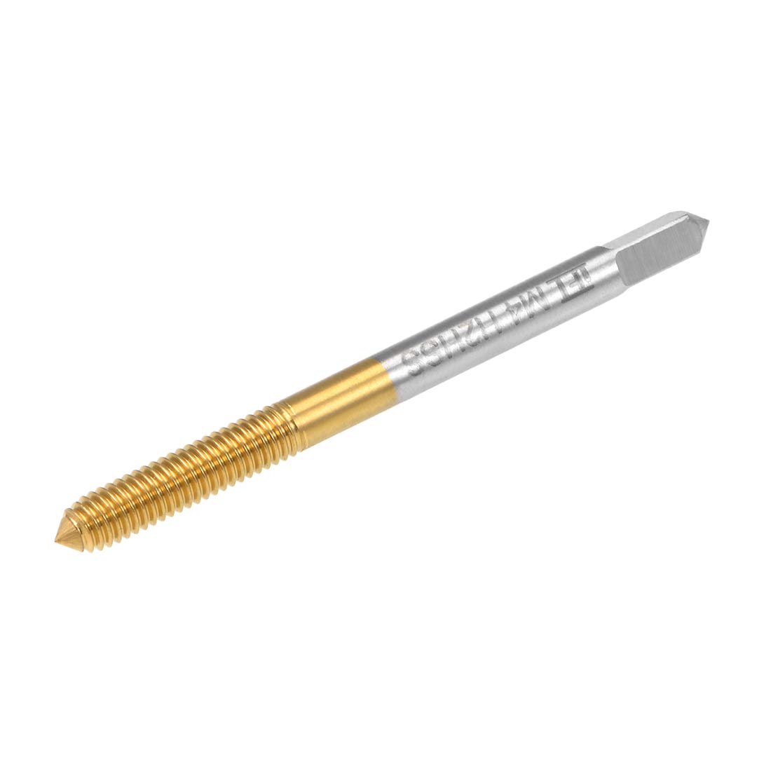 sourcing map Metric Spiral Machine Screw Tap M4 Thread 0.7 Pitch H2 Titanium High Speed Steel
