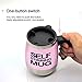 FREEHAWK® Hot Sale Novelty Automatic Electric Stirring Coffee Mug Double Layer Stainless Steel Self Stirring Auto Coffee Mugs Self Mixing Cup for Morning, Office, Travelling in Pink (450ml/15.2oz)