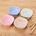 UPSTYLE Eco-friendly Wheat Straw Soup Bowl Biodegradable Bamboo Shape Dinnerware Set Plastic Bowl Tableware Set Square Bowls for Rice, Soup, Fruit or Noodle Size 8.45oz (250ml) Pack of 4