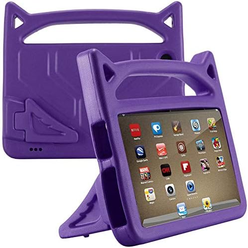 Alimao for Amazon Kindle Fire HD 8 2018 8th Gen Kids Safe EVA Rubber Handle Stand Case Purple