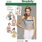 Simplicity Creative Patterns 8130 Misses' 1950's Vintage and Cropped Tops, D5 (4-6-8-10-12)