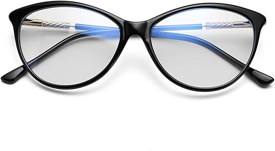 Amazon Co Jp Scvgver ブルー遮光メガネ キャットアイフレーム コンピュータゲーム用眼鏡 女性用 Us サイズ 53 カラー ブラック 服 ファッション小物