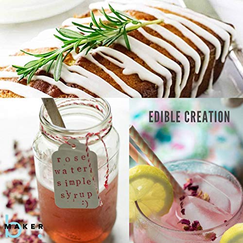 bMAKER Bulk Flower Kit - Lavender, Pink Rose Petals, Calendula Petals, Rosemary, Orange Peel and Cornflower Whole with 5/8 Rose Absolute Essential Oil