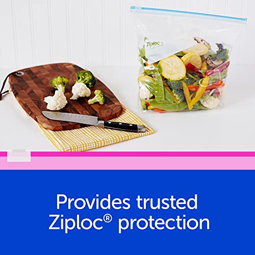 Ziploc Quart Food Storage Freezer Slider Bags, Power Shield Technology