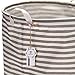 Sea Team 19.7 Inches Large Sized Waterproof Coating Ramie Cotton Fabric Folding Laundry Hamper Bucket Cylindric Burlap Canvas Storage Basket (19.7