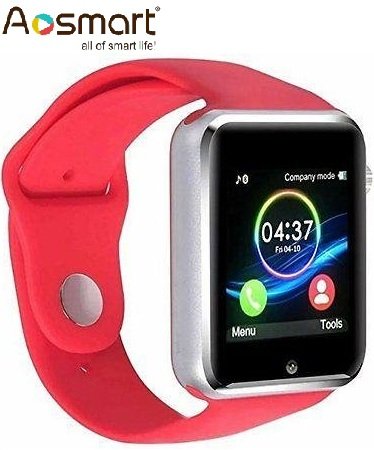 Aosmart Bluetooth Touch Screen Smart Wrist Watch Phone with Camera - Red