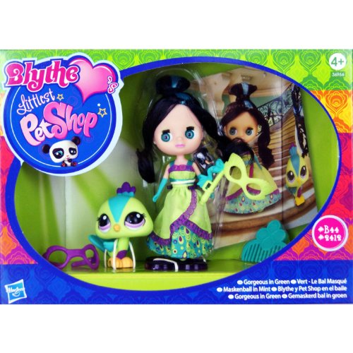 Blythe Loves Littlest Pet Shop - Colourfully Cute Collection - Gorgeous in Green - #B44 Blythe & #2412 Peacock plus Accessories!