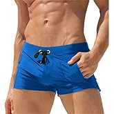 TONLEN Mens Swimwear Short Swim Trunks with Zipper Pocket