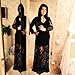 LAISIYI Sexy Deep V-Neck Long Sleeve Lace Beach Maxi Dress See-through Mullet Dress Black L