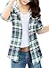 Asher Women Classic Long Sleeves Cotton Hoodie Button-up Plaid Shirts (Tag size XXL,US L, Green)