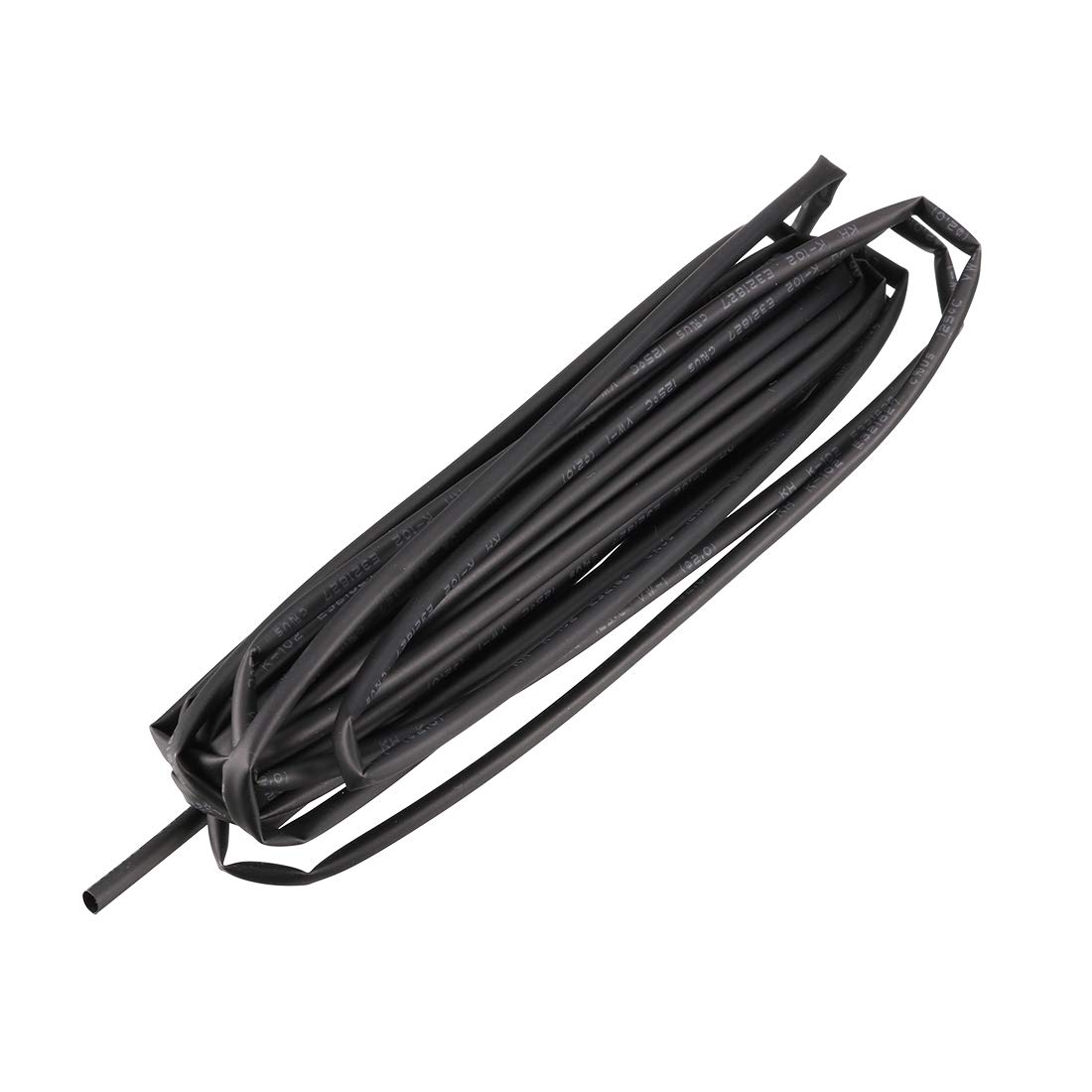 sourcing map 5Meter 2mm Inner Dia Polyolefin Rate 2:1 Heat Shrink Tubing Tube Wire Wrap Black