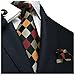 Landisun SILK Plaids & Checks Mens SILK Tie Set: Necktie+Hanky+Cufflinks 458 Multi-Color, 3.25