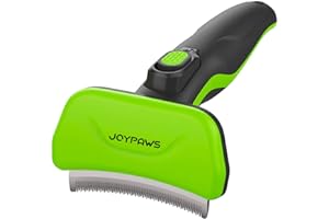 JOYPAWS Pet Grooming Brush for Dogs and Cats, Green, Effectively Reduces Shedding by Up to 95%, Self-Cleaning, Long or Short Hair Remover for Medium Dogs & Cats