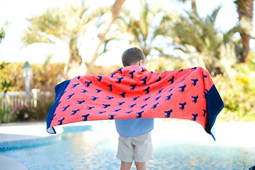 VIV & LOU High Fashion Print Beach Towel can be Personalized or Monogrammed (Personalized Dog Days)