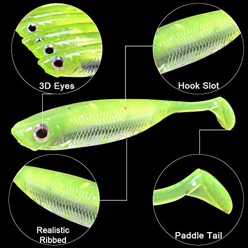 Dr.Fish Softbait Wiggle Shad Soft Plastic Swimbait Fishing Lure