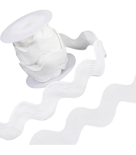 GORGECRAFT 10yds*15mm Ruban De Garniture Ric Rac Noir Rick Rack Wave, Couture Franges Courbées Tissu Tissé Tressé Pour Coudre Des Fleurs, Faire Des Robes De Mariée, Des Fêtes, Des Loisirs Créatifs