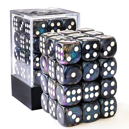 Semi Translucent Black Dice With Blue Shimmery