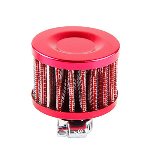 Oda 12mm Car Mini Carbon Fiber Cone Cold Air Intake Filter Universal Car Motor Cone Cold Clean Air Intake Filter Turbo Vent Red