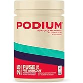 Podium Nutrition, Fuse 2025 Pre Workout Powder, Blue Razz Slushie, 25 Servings, Beta Alanine and Caffeine for Energy, Gluten, Soy and Dairy Free