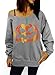 Dudebabe Women Halloween Off Shoulder Sweatshirts Crewneck Long Sleeve Pullovers