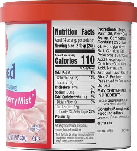 BETTY CROCKER WHIPPED STRAWBERRY MIST FROSTING, GLUTEN FREE, 12 OZ