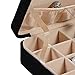 Mele & Co. Maria Plush Earring and Ring Holder Jewelry Box, 24 Sections (Black)
