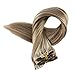 Full Shine Clip in Hair Extensions Blonde Remy Hair Color 10 Highlight 613 Blonde Human Hair Clip in Extensions 14 Inch Real Hair Extensions Clip in Human Hair Full Head 7 Pcs 100 Gram