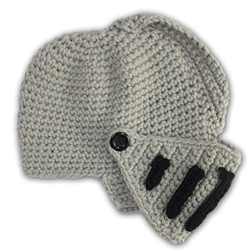 Belsen Unisex Knight Helmet Beanie Hat Winter Knit Wind Mask Cap (Grey)