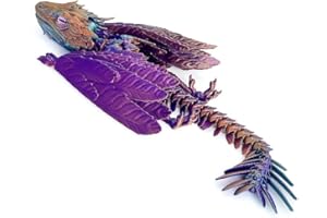 SGYYSG Feathered Wyvern Dragon,3D Printed Dragon, Articulated Dragon with Wings, Fidget Dragon, 3D Printed Toys, Desktop Pet - Indulge in The Enchanting Realm of Dragons (Dazzling Color)