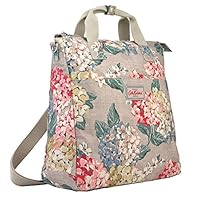 Cath Kidston Matt Oilcloth Multi Strap Backpack Crossbody Bag Hydrangea Pattern Oat Color