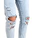 Men’s Skinny Ripped Washed Jeans Destroyed Knee Holes Denim Broken Light Blue Pants (32)