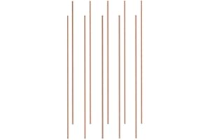 Euogeudel 10PCS Pure Copper Round Rod Length 15.7" Dia 1/8" for grounding, Gardening, and Crafts etc.