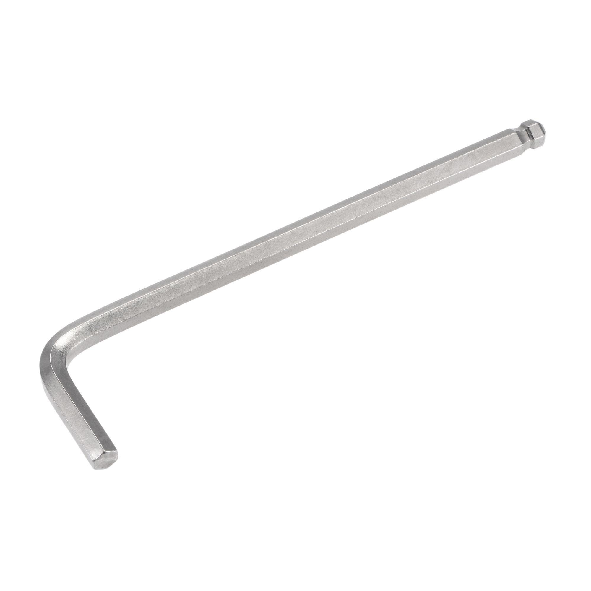 sourcing map 1/4" Ball End Hex Key Wrench, L Shaped Long Arm CR-V Repairing Tool