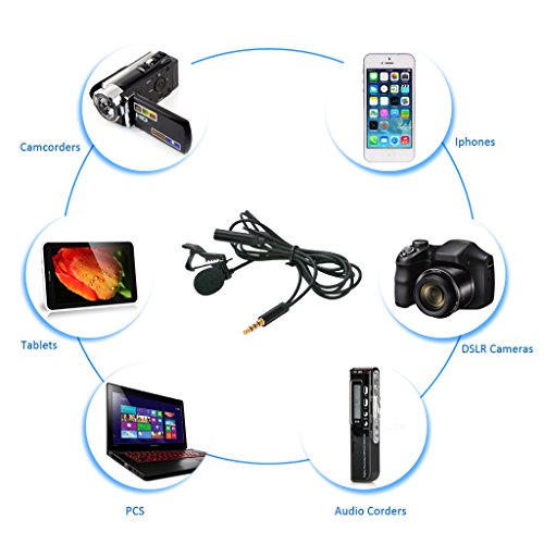 7TECH Professional Lavalier Lapel Microphone Omnidirectional Condenser Mic for iphone&Android Windows Smartphones Studio Video Recording Interview - Thumbnail 3