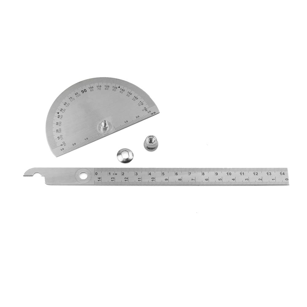 0180 Degree Stainless Steel Protractor Angle Finder with 0145mm Arm Measuring Ruler Tool