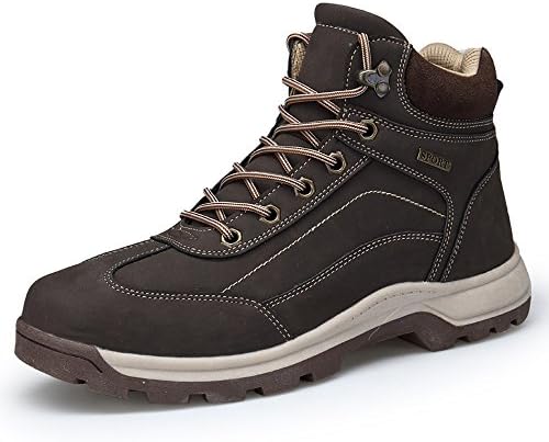 Zenobia Snow Boots For Men Waterproof Leather Fashion Comfortable Outdoor Mens Trekking Hiking Shoes (8058-1brown46)