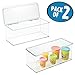mDesign Stackable Plastic Craft, Sewing, Crochet Storage Container Box with Attached Lid - Compact Organizer and Holder for Thread, Beads, Ribbon, Glitter, Clay - 13.4