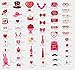 50Ct Valentines Day Photo Booth Props - Heart Love Decorations Wedding Party Decor Favor Supplies (Assembly Needed)