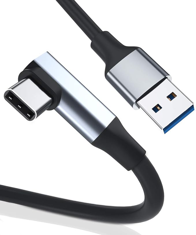 USB A to USB C Coaxial Cable (10 FT),USB Type C 3.1 Gen1 5Gbps Cord with Right Angle