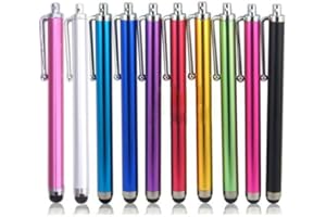 KUNOVA (TM) 10 pc Rainbow Set of Capacitive Styli Stylus for Touch Screen Tablets iPad 4 5 Air Xoom Galaxy HDX Smartphones