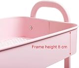 DOEWORKS 3 Tier Storage Cart Metal Trolley Light Pink 40x30x70cm view 7