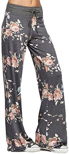 Minma Women's Wide-Legged High Waist Pyjama &amp; Yoga Pants Loose Casual Style With Floral Print And Drawstring Sportswear Series (type13, S)