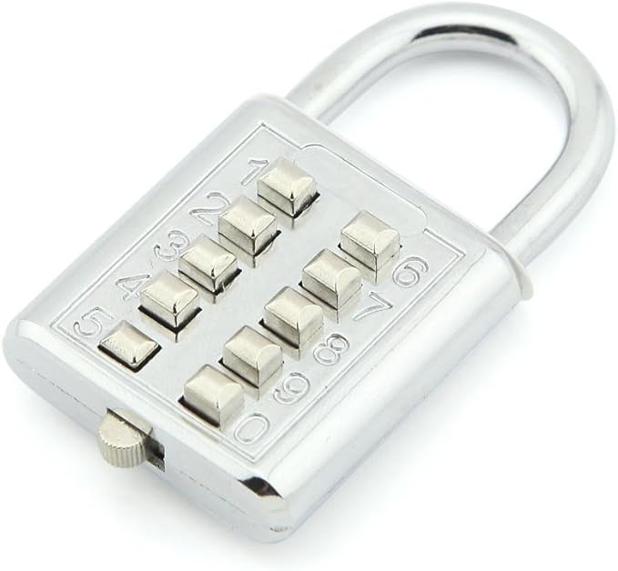 10 Digit Heavy Duty Push Button Fixed Combination Padlock Security Lock