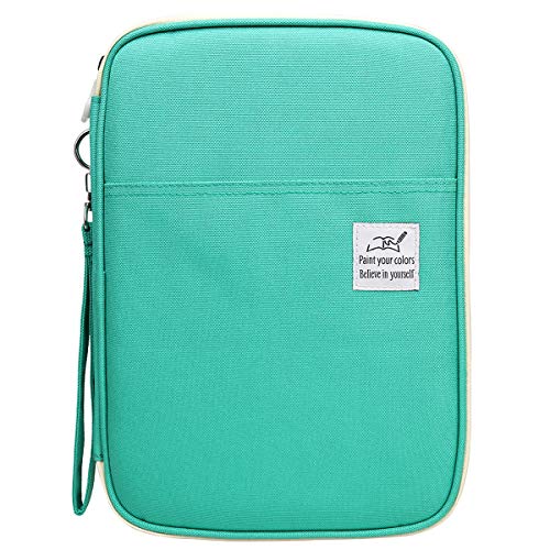 Large Capacity Pencil Case Holder Slot - Max Holds 192 Colored Pencils or 144 Gel Pens with Zipper Closure - Pen Organizer for Markers &Watercolor Pencils & Crochet Hooks & Cosmetic Brush (Green)